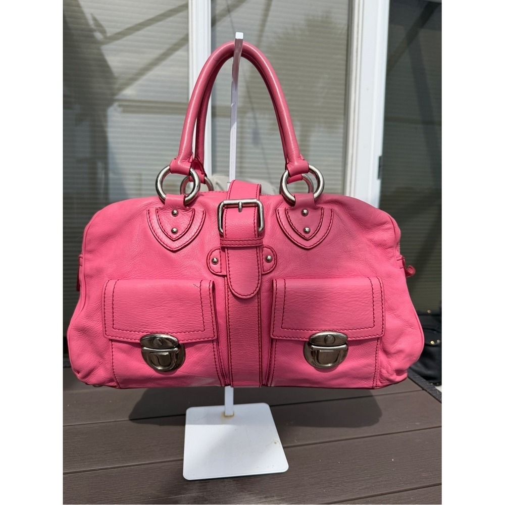 Marc Jacobs Vintage Pink Leather Venetia Satchel Bag - Y2K Cargo Pocket